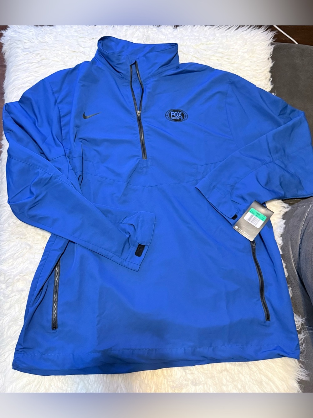 Nike Men's Royal Blue Quarter-Zip Performance Jacket with FOX Sports Logo
